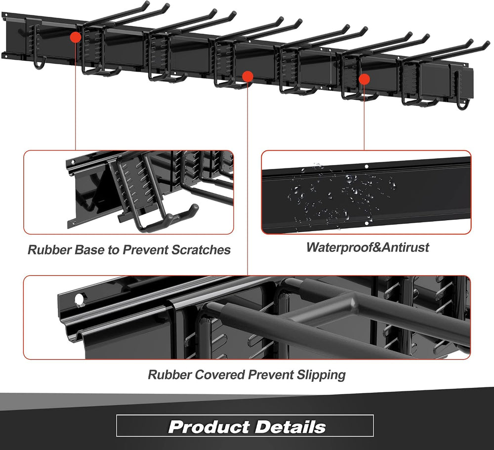 Garage Wall Organizer, Heavy Duty Tool Hangers for Garage Wall with 8 Double ...