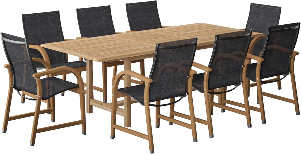 Urban Elements Mykonos 9-Piece Rectangular Patio Furniture Set | 100% Certifi...