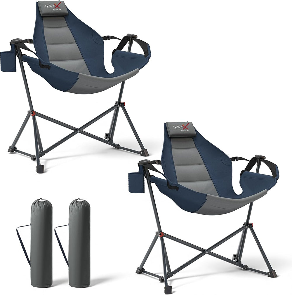 2 Pack Hammock Camping Chair, Oversized Swinging Chair,Navy