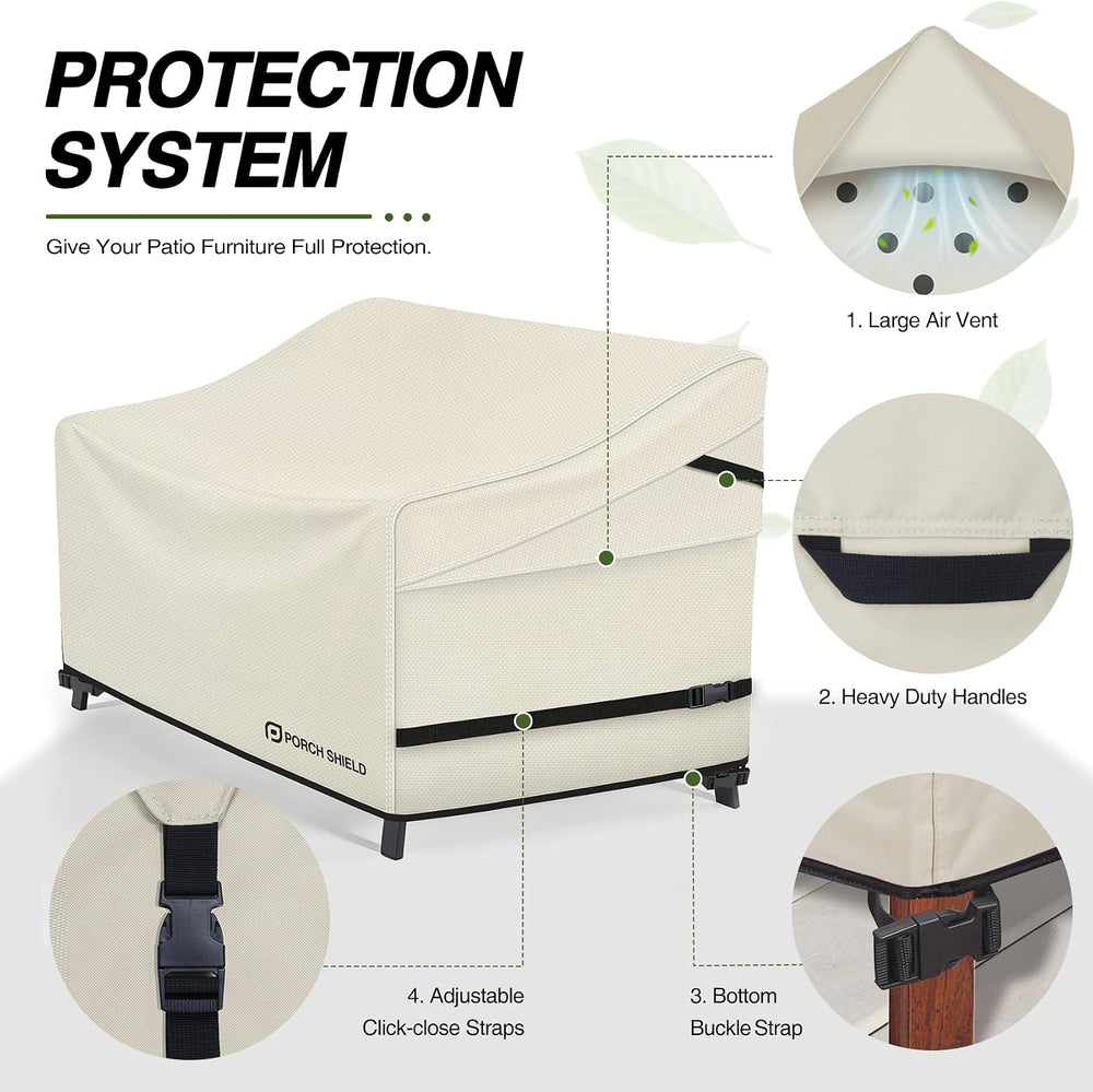 Porch Shield Waterproof Outdoor Sofa Cover 86W x 38D x 35H inch, Beige