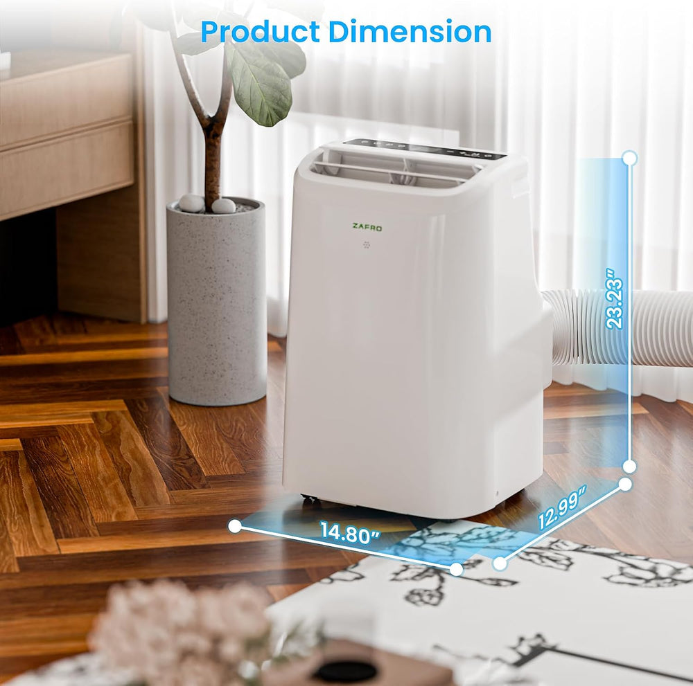 ZAFRO Portable Air Conditioner, 12000 BTU(8000 BTU SACC), 72H Drainage-free