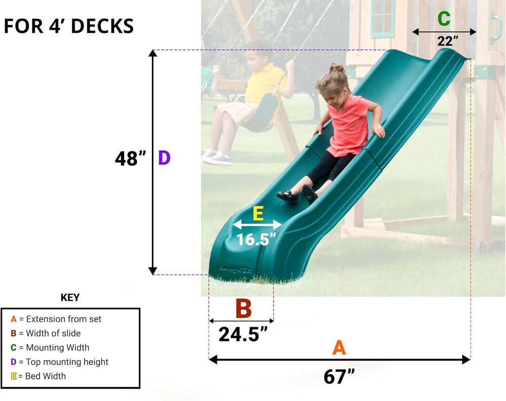 Swing N Slide Summit Slide - Green ,84" x 21" x7.5"