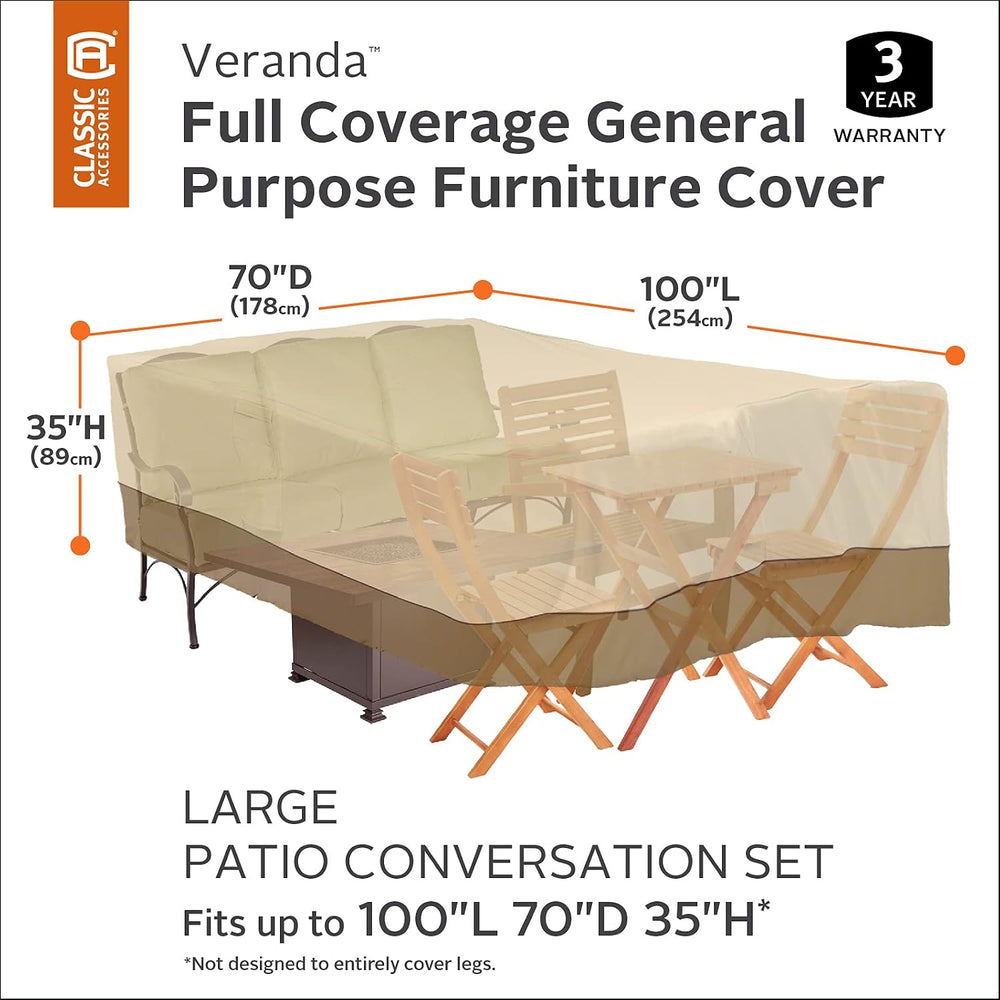 Classic Accessories Veranda Water-Resistant 100 Inch Conversation Set/General...