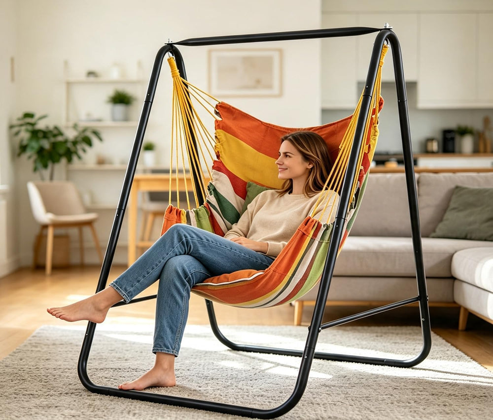 Hammock Chair with Stand,Hammock Chair Stand with Hanging Swing Chair Include...