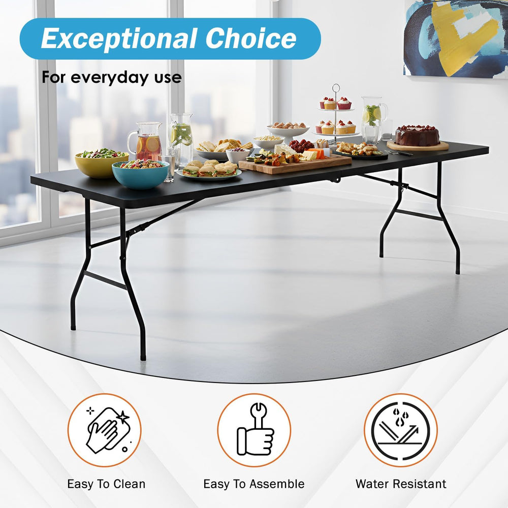PayLessHere | 8FT Folding Table | Black | Portable Plastic Table