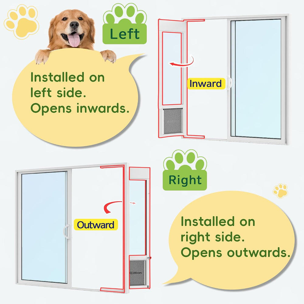 3 Flap XLarge Dog Door for Sliding Glass Door, Openable Pet Door for Sliding ...