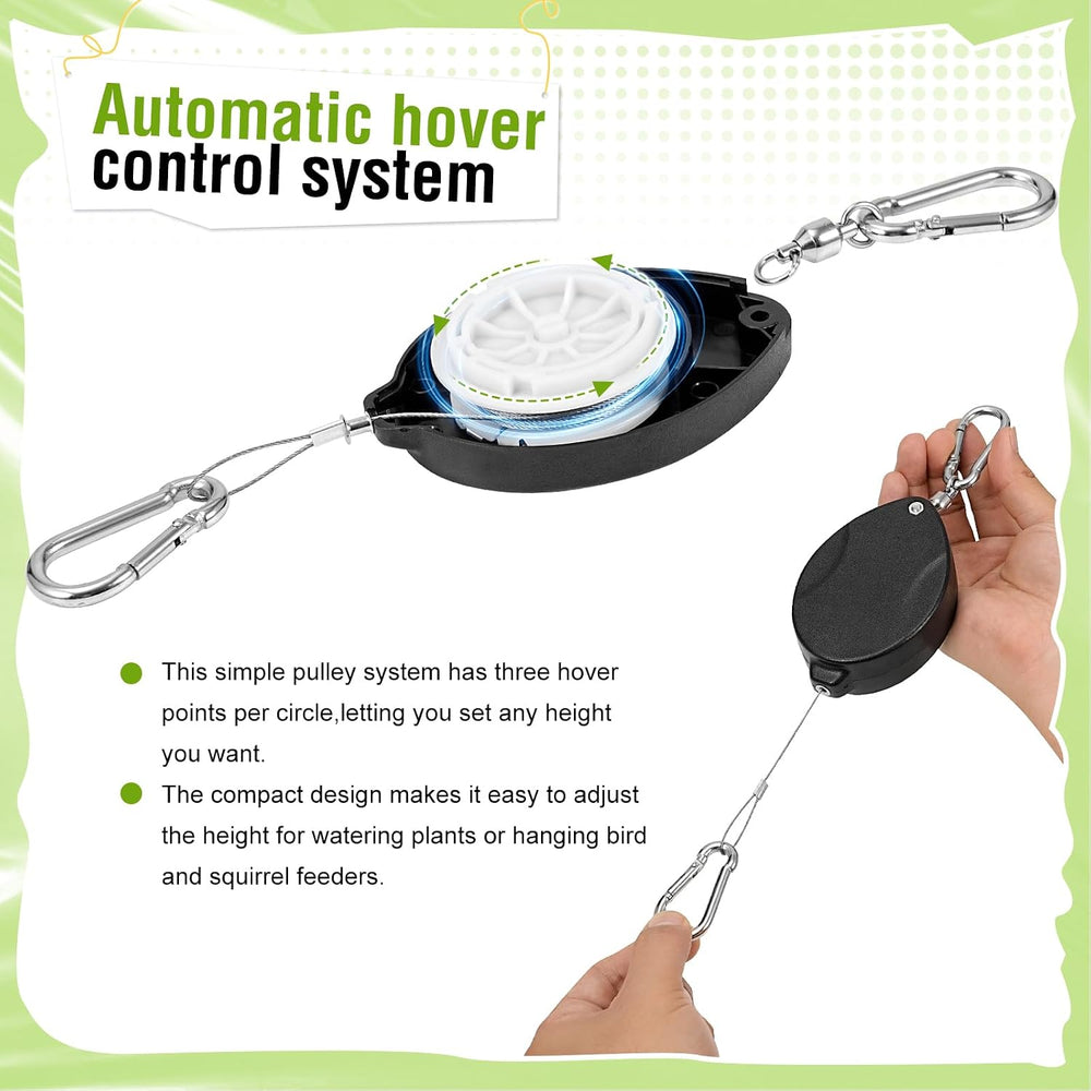 Plant Pulleys for Hanging Plants, Heavy Duty Retractable Hangers, 304 Stainle...