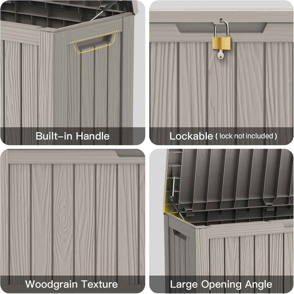 Mars Villa 90 Gallon Deck Box, Outdoor Storage Box, Outside Bin, Grey