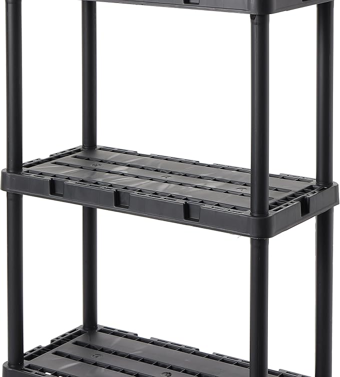 Gracious Living 2 Pack Light Duty Storage Shelves, Knect-A-Shelf 4-Shelf Vent...