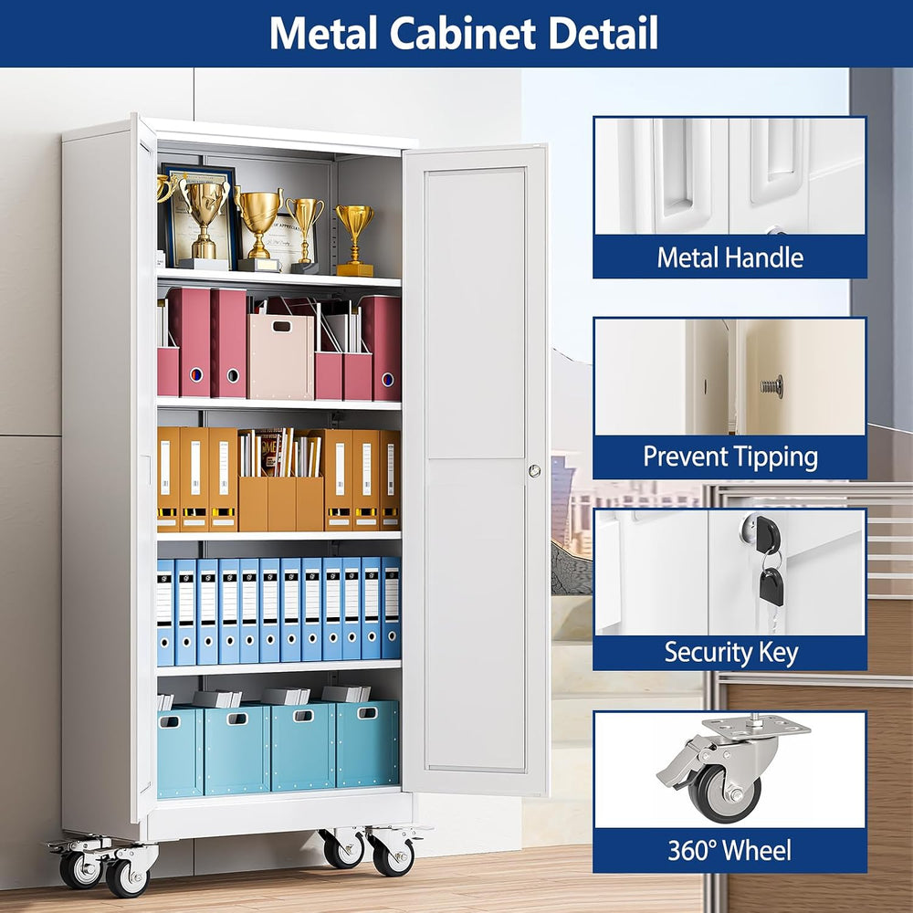 Ckzbx Metal Garage Storage Cabinet with Locking Doors and Adjustable Shelves,...
