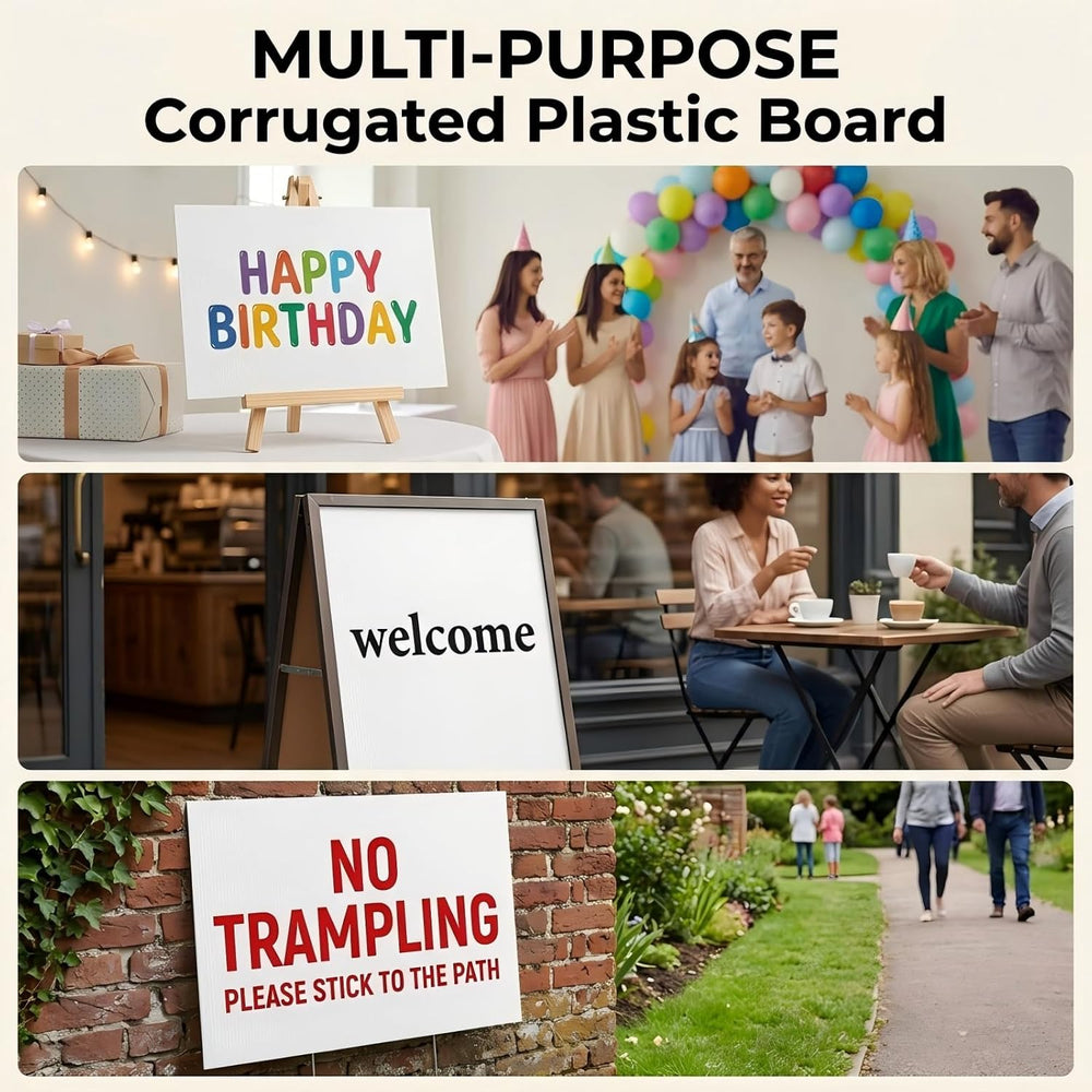 20 Pack Large Blank Yard Signs with 18 x 24", Corrugated Plastic Board f...