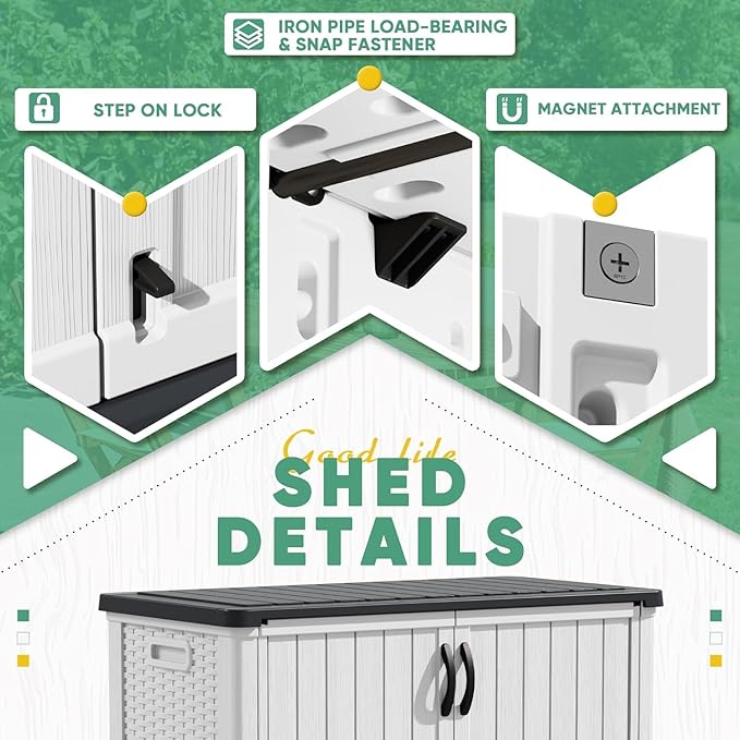 Devoko 50 Cu Ft Outdoor Storage Cabinet - Waterproof Vertical Shed for Patio,...