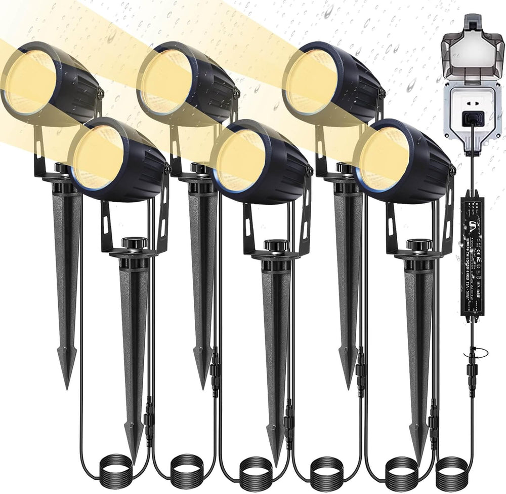 Low Voltage Landscape Lighting 6 Pack, 12V LED Outdoor Landscape Spotlights O...