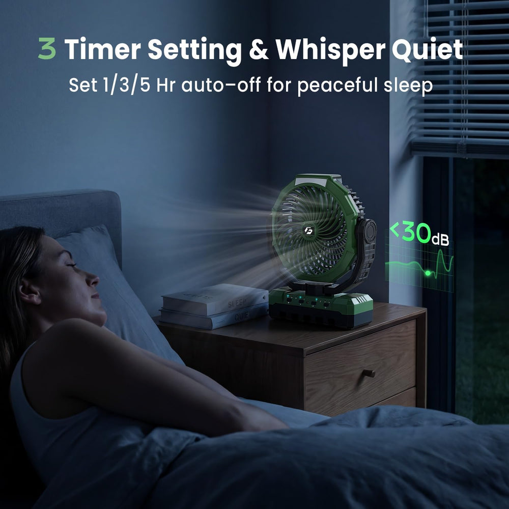 FRIZCOL 3-in-1 Camping Fan - Portable Fans Rechargeable - 24000mAh Battery Po...
