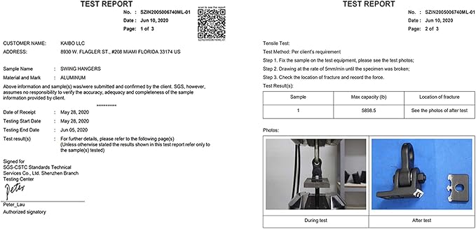 Heavy Duty Black Swing Hangers Screws Bolts Included Over 5000 lb Capacity Pl...