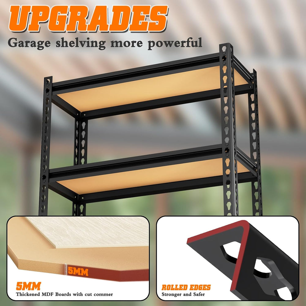 5-Tier Storage Shelving Unit, Metal, for Kitchen, Garage, Laundry Room, Adjus...