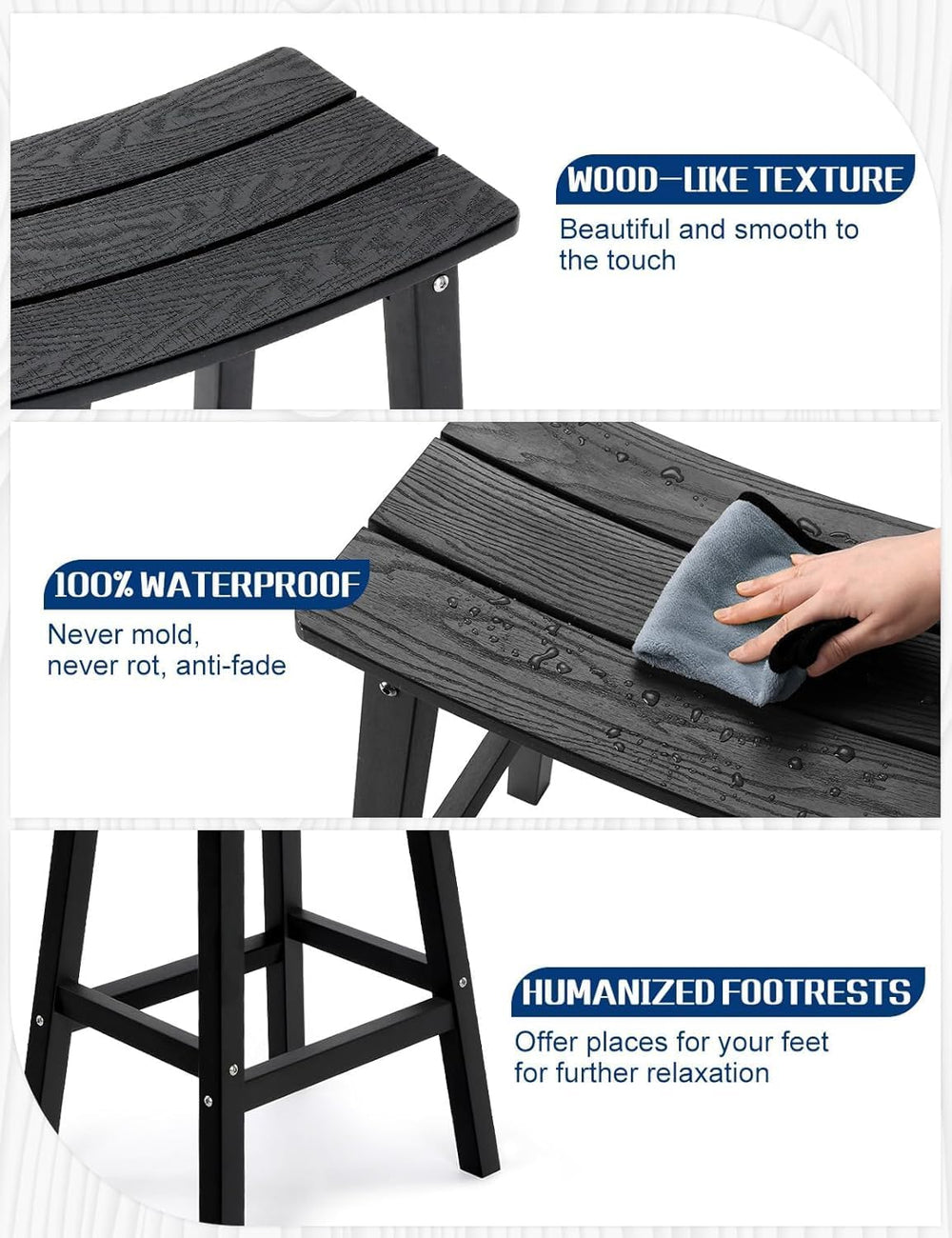 3-Piece Outdoor Bar Set, 42" Bar Height Table & 2 Outdoor Bar Stools