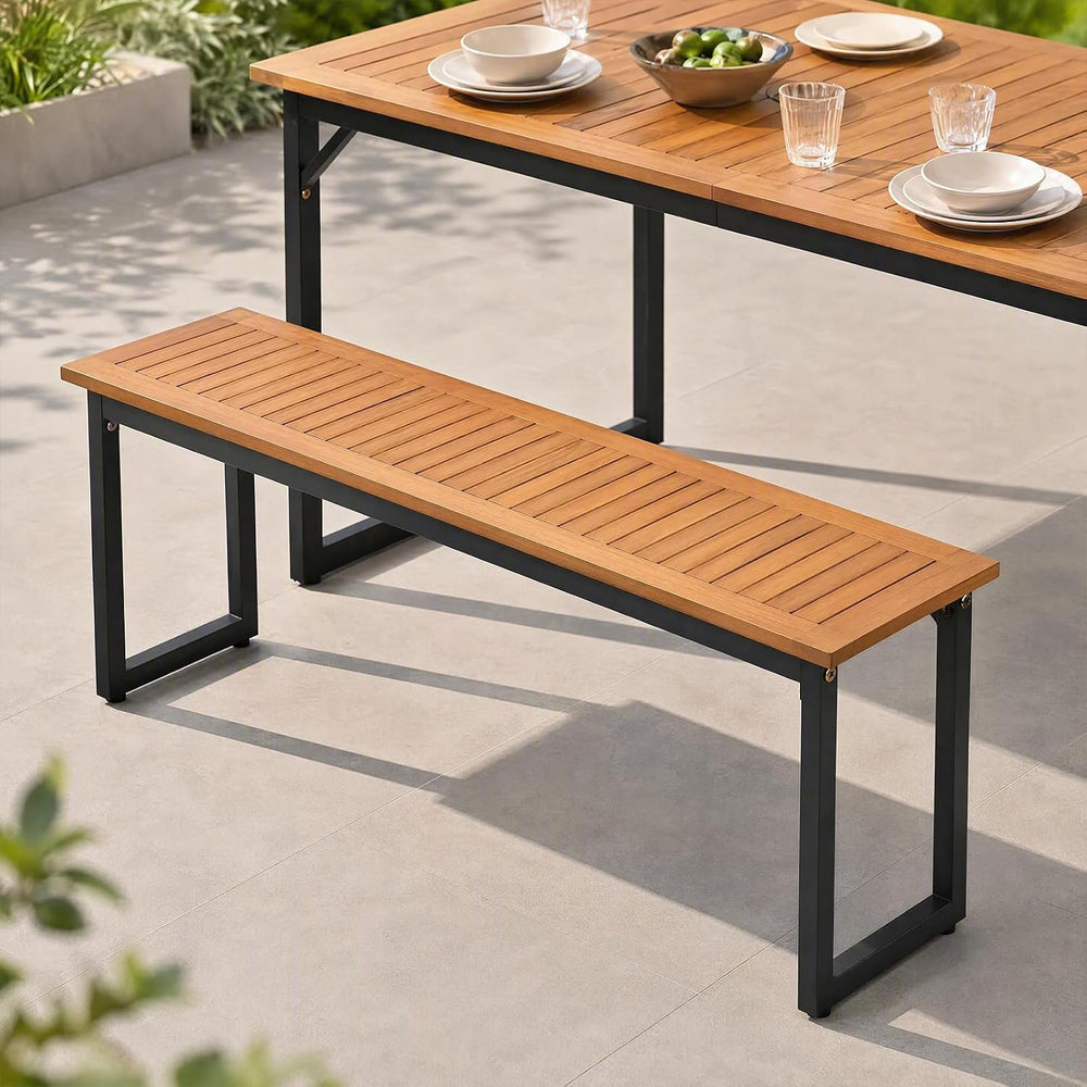 Tangkula 2-Seater Outdoor Dining Bench, 800 LBS Max Load (2 Pack,Natural)