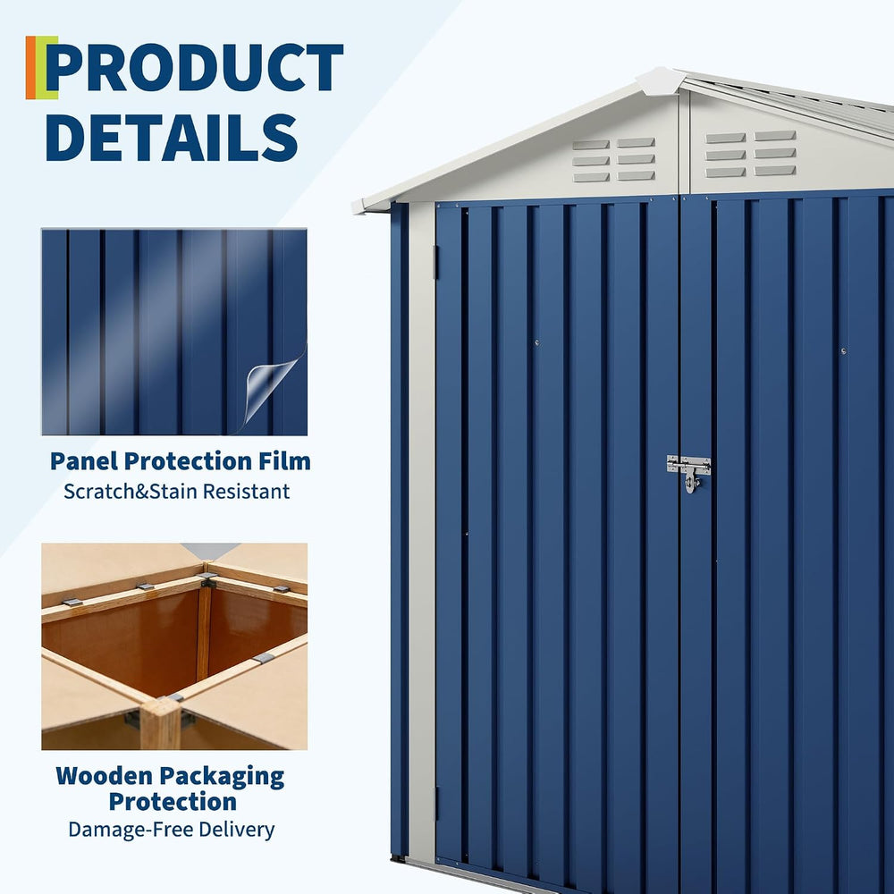 Garvee 6x4 FT Storage Shed – 130 Cu Ft, Sloped Roof, Weatherproof