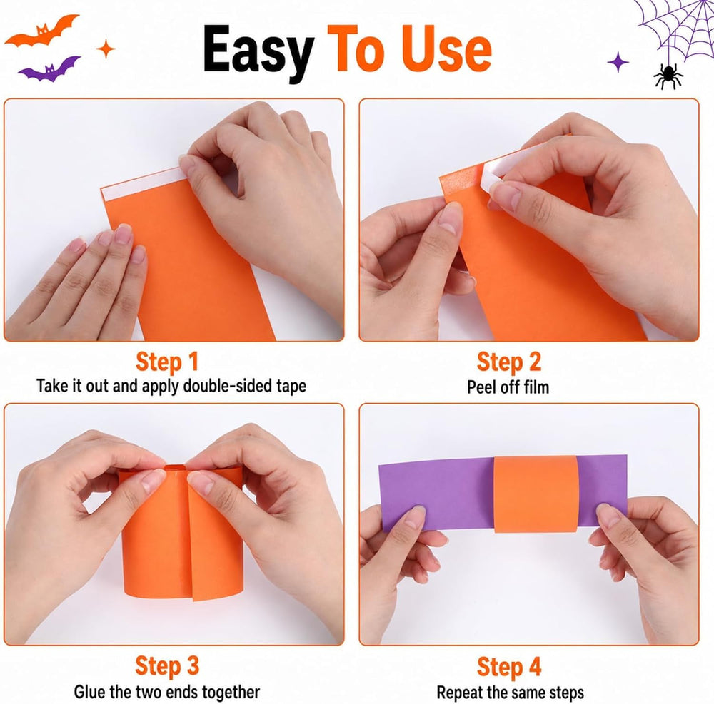 345pcs Halloween Paper Chain Strips Garland Set Birthday Party Decoration