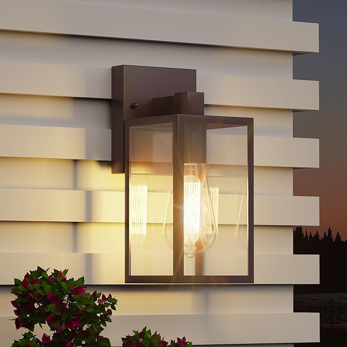 Oil Rubbed Bronze Outdoor Front Porch Light Fixture Wall Mount, LED Exterior lighting fixtures, Waterproof Wall Sconce Lantern Lamp, Outside Coach Lights for House, Patio, Garage, Doorway, Entryway