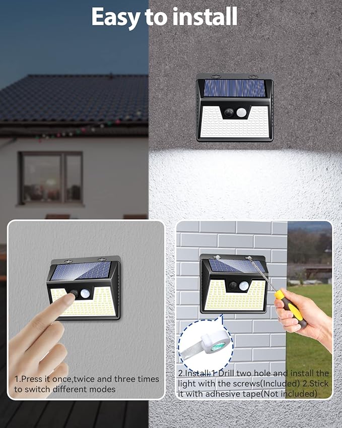 Peasur Solar Powered Lights Outdoor, 140LED 16Pack Motion Sensor Light Outsid...