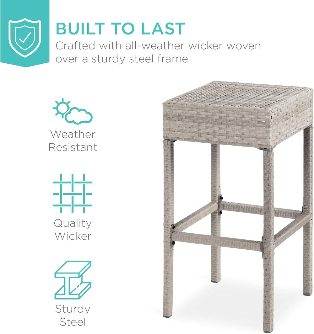 Best Choice Products 5-Piece Outdoor Wicker Bar Table Set for Patio, Poolside...