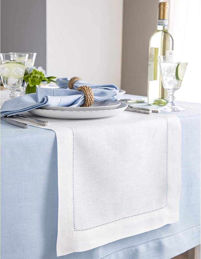 Solino Home Linen White Table Runner 156 Inches Long - 100% Pure Linen Extra ...