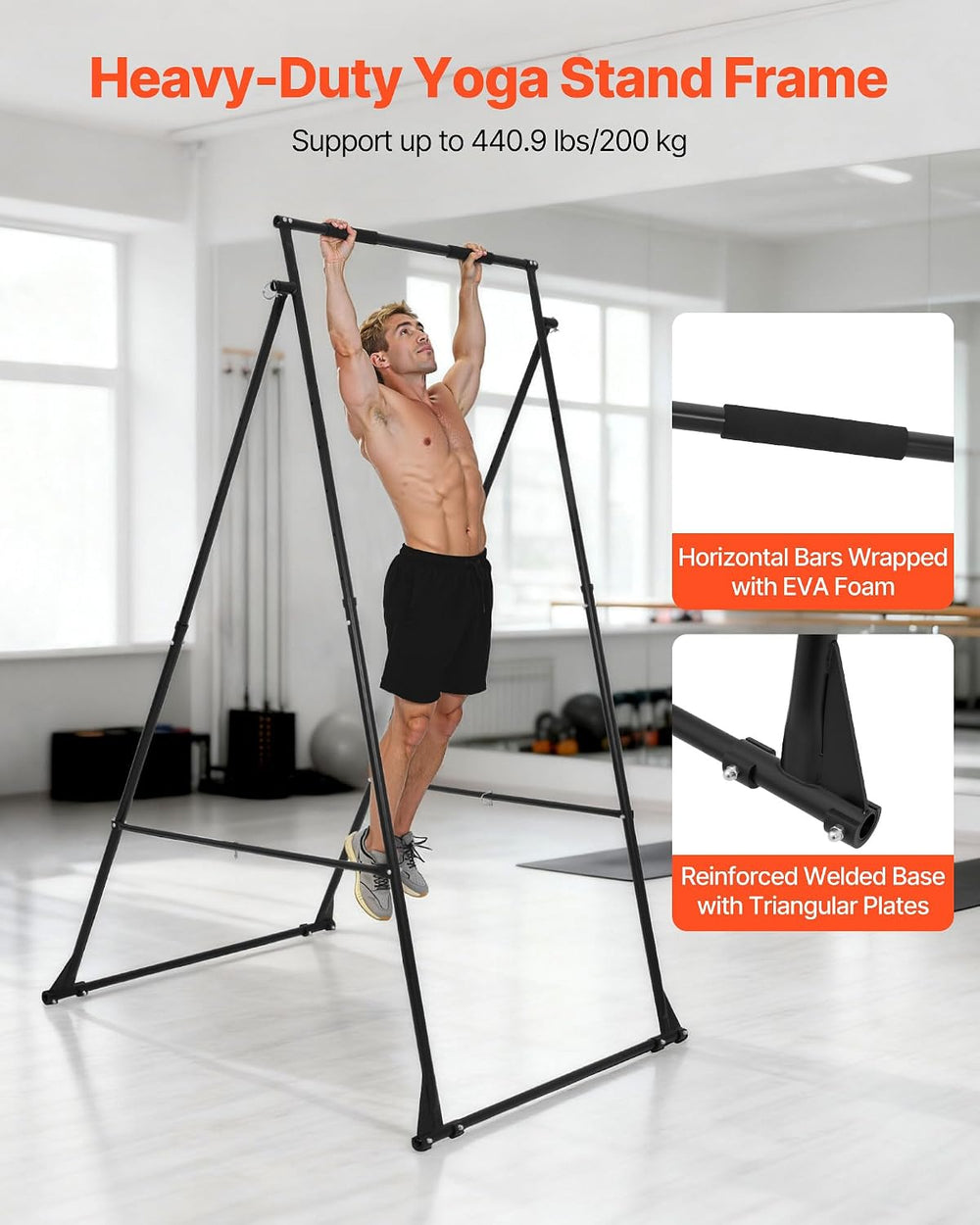VEVOR Aerial Yoga Frame & Hammock, 551.15 lbs Load Capacity, 9.68 ft Heig...
