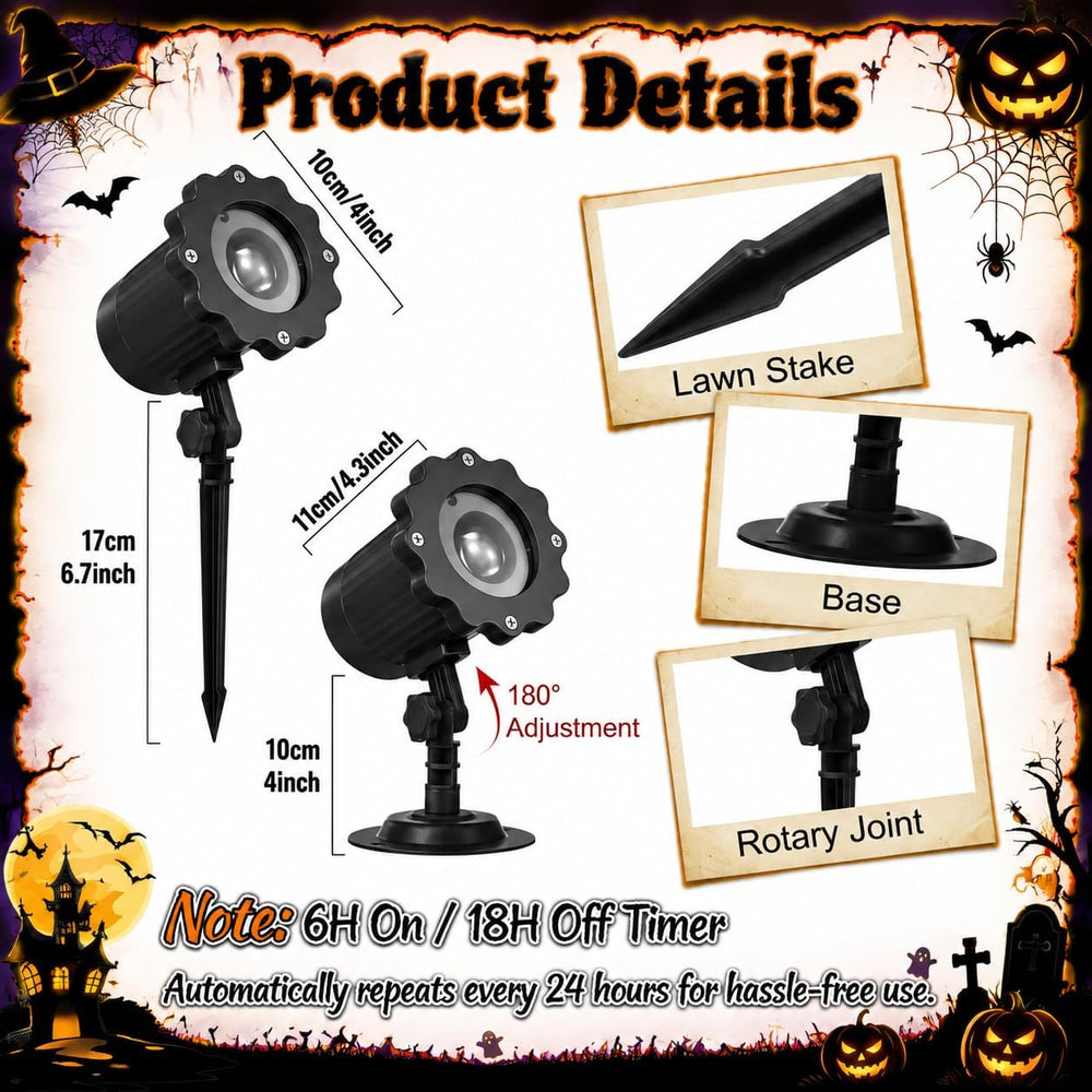 Halloween Decoration Outdoor 3D White Ghost Projector Light