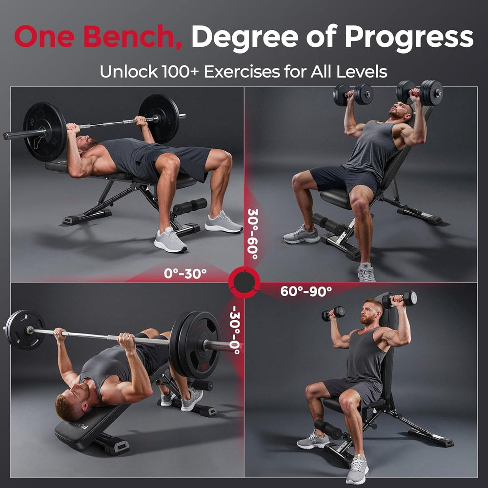 FLYBIRD WB5 Weight Bench, ASTM-Certified 800LBS Adjustable Weight Bench Worko...