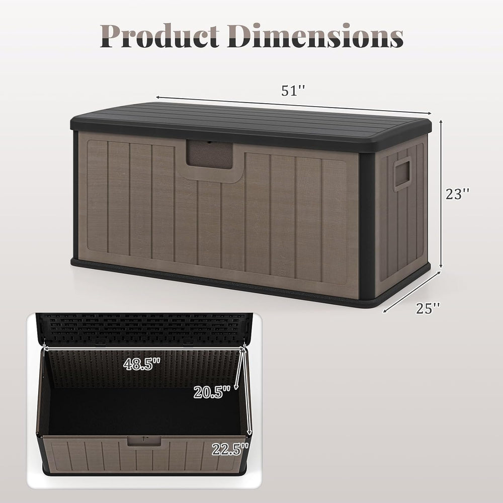 HAPPYGRILL 100 Gallon Outdoor Storage Deck Box with Lockable Design
