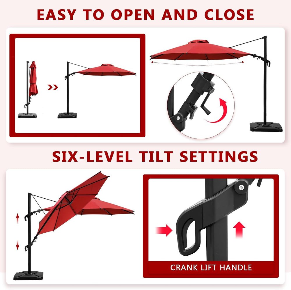 Abba Patio 10FT Vienna Offset Patio Umbrella Outdoor Cantilever Umbrella with...