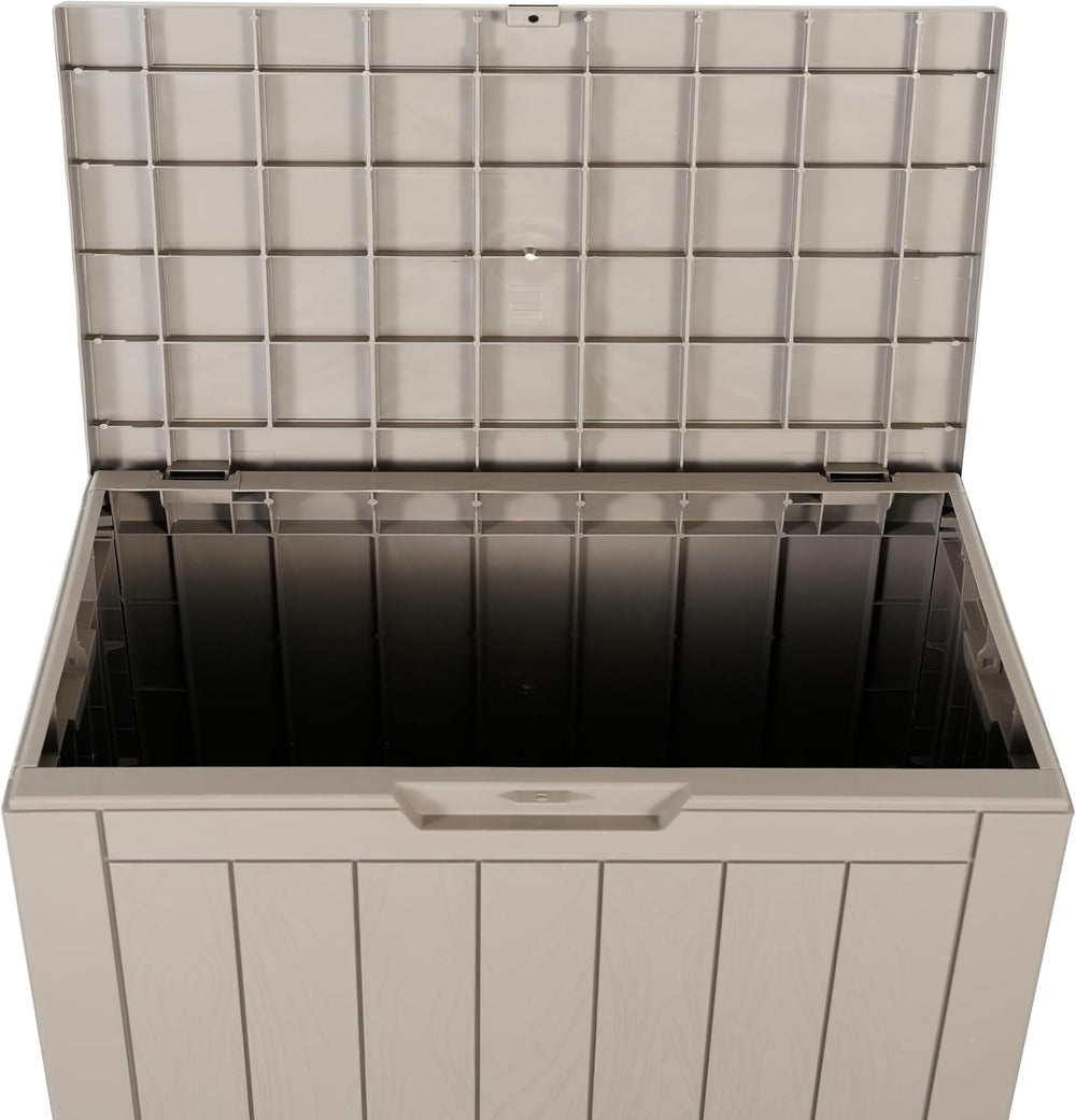 BTEXPERT Indoor Outdoor Storage Box, 30 Gallon Resin Deck Container for Packa...