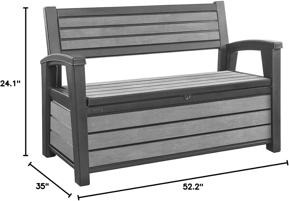 Keter Hudson 60 Gallon Capacity Plastic Resin Weather Resistant Outdoor Home ...