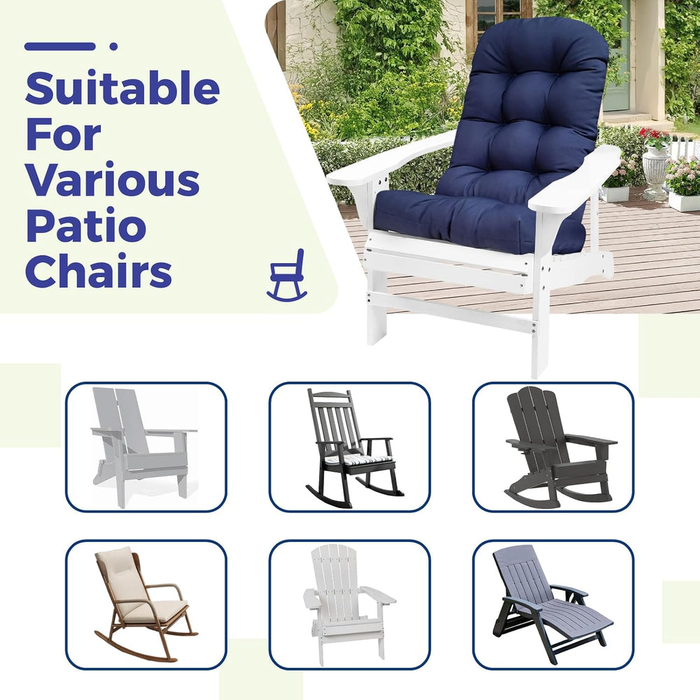 Outdoor Adirondack Chair Cushions Set of 2,Printing Rocking Chair Cushion
