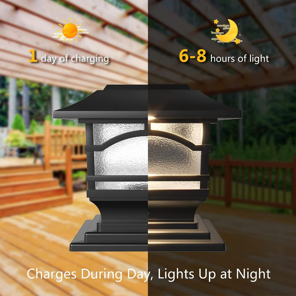 Davinci Lighting Premium Solar Outdoor Post Cap Lights - 4x4 5x5 6x6 - Bright...