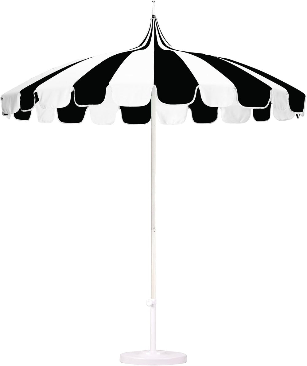 California Umbrella 8.5' Rd. Pagoda Style Patio Umbrella, White Pole, Bla...