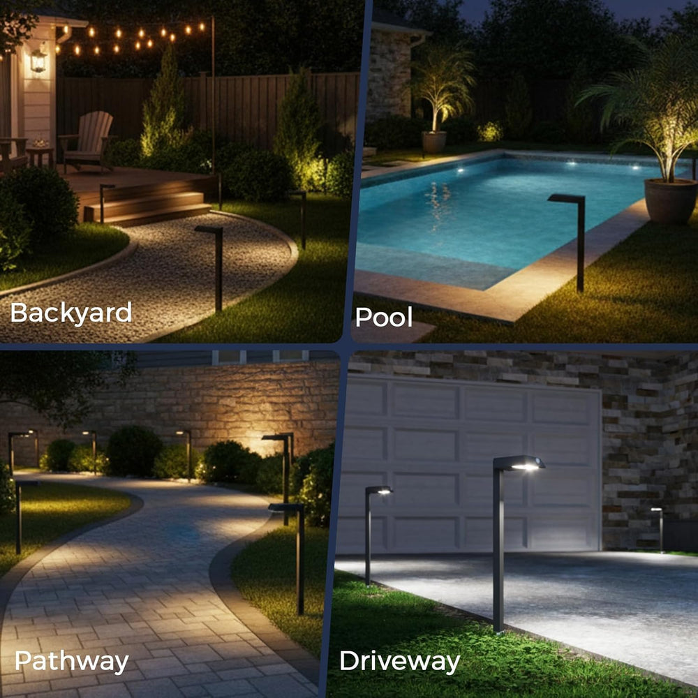 XMCOSY+ Solar Pathway Lights, 6 Pack Metal Motion Sensor Outdoor Lights | 300...