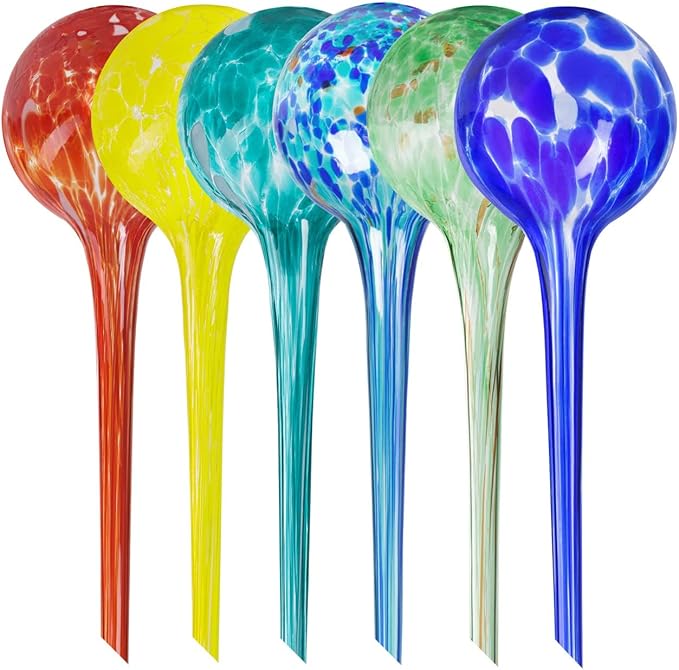 Plant Watering Globes Set of 6 - Large Glass Self Watering Bulbs Up to 7 Days...