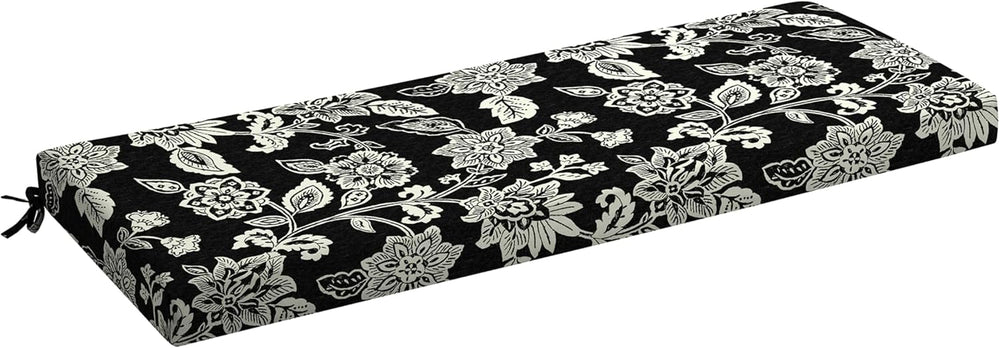 Arden Outdoor Bench Cushion, Foam, 48x18, Black Jacobean