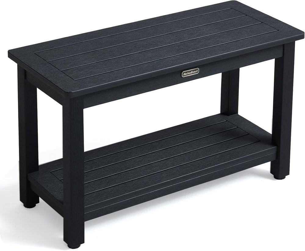 30'' Waterproof Shower Stool, Poly Lumber Shower Bench Seat for Shavi...