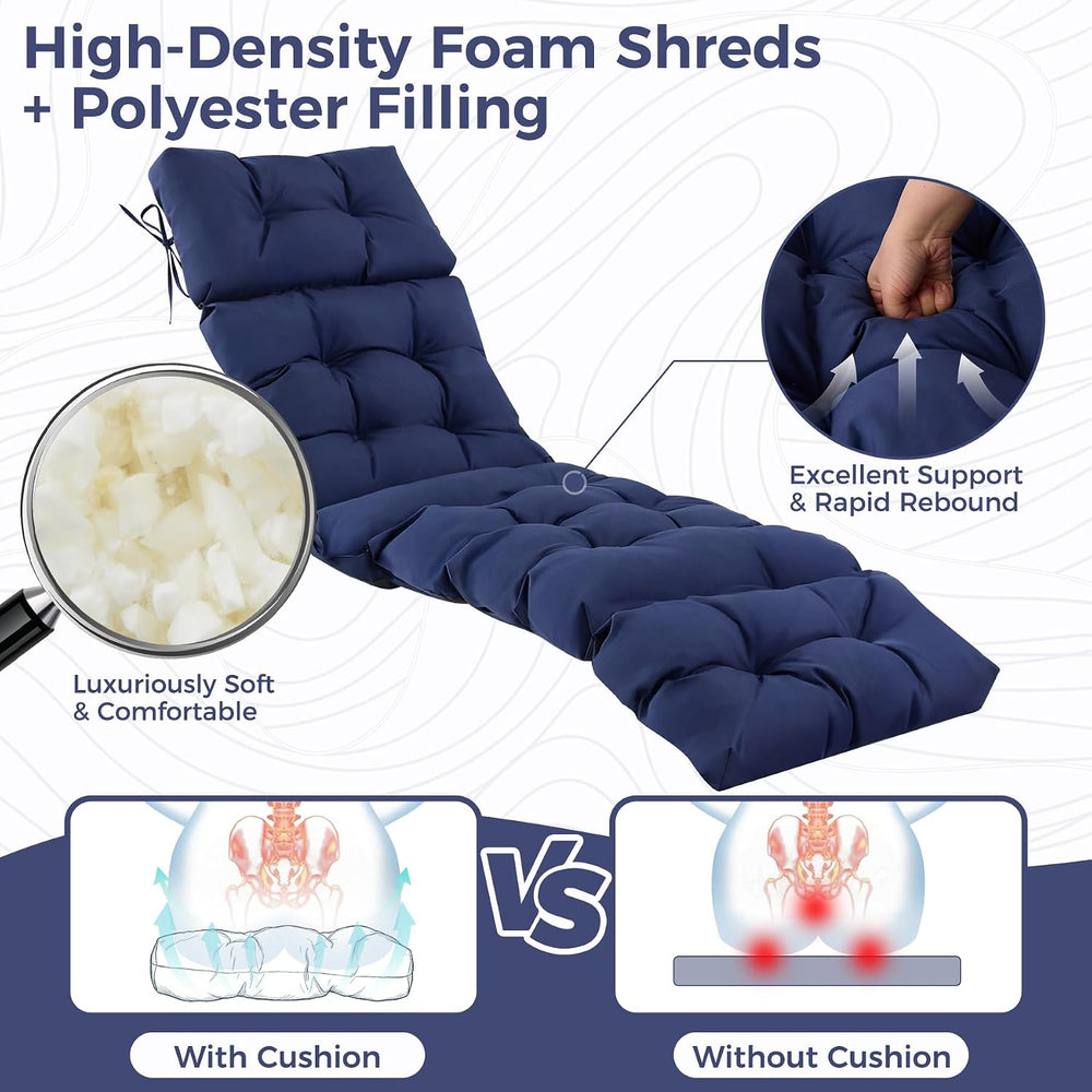 Outdoor Chaise Lounge Cushions, Waterproof Lounge Chair Cushions