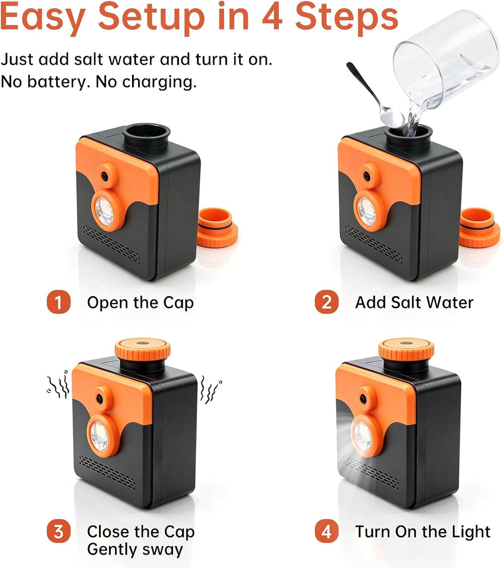 Saltwater Light Emergency Light, Power Outages 400-Hours Long-Lasting LED Lig...