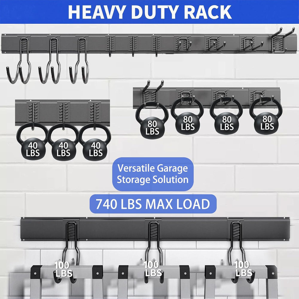 Garage Tool Organizer Wall Mount, 64 Inch Heavy Duty Garden Tool Organizer St...