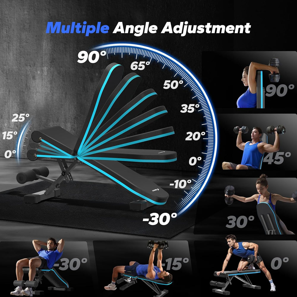 MERACH Weight Bench, Foldable Weight Benches for Home Gym with 990 LBS, Adjus...