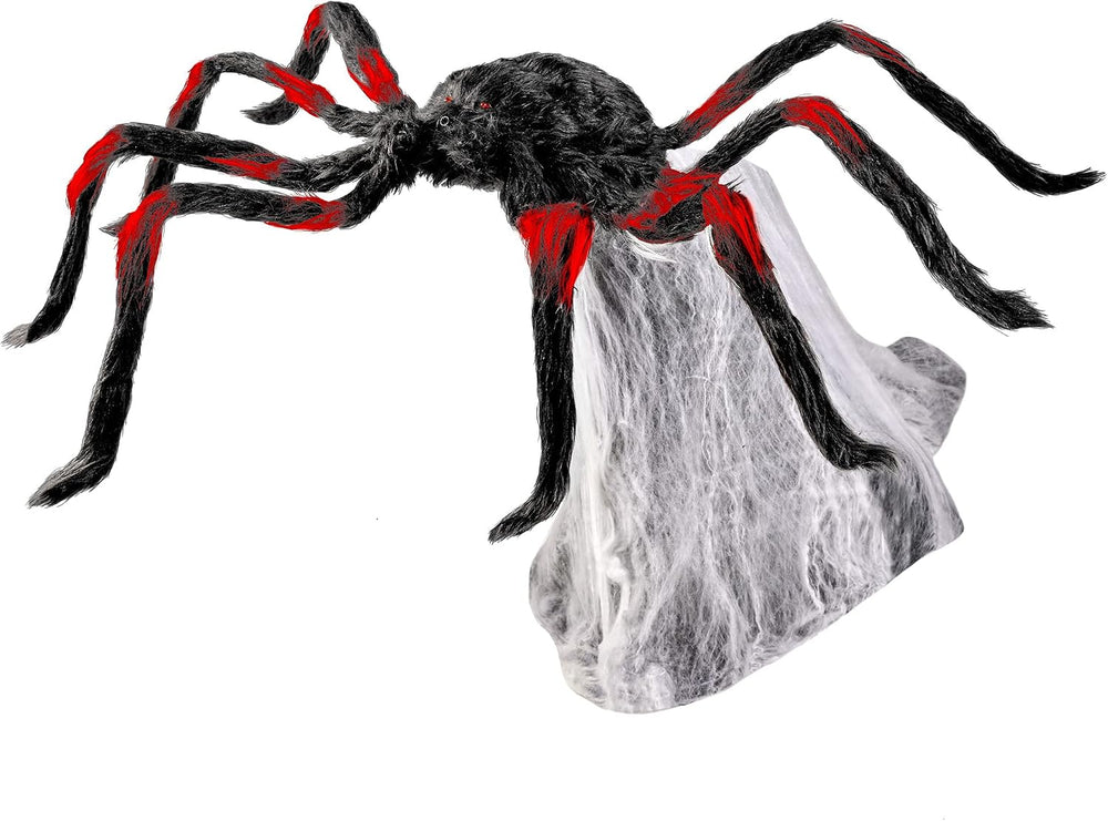 Spirit Halloween 21 Inch LED Red and Black Jumping Spider Animatronic, Multic...