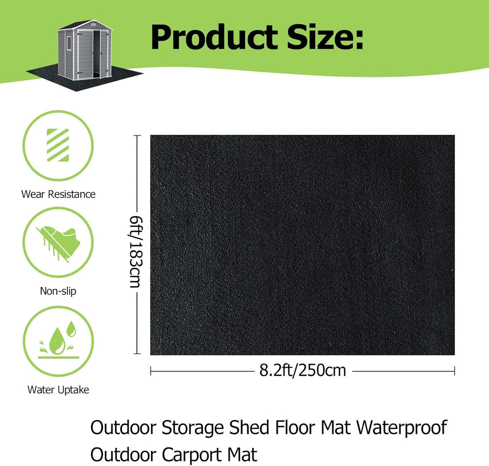 6x8.2FT Outdoor Storage Shed Floor Mat, Tent Carpet for Camping Furniture