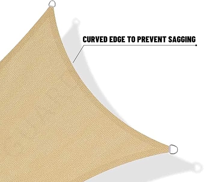 SUNNY GUARD Sun Shade Sail 14' x 18' Rectangle Sand UV Block Sunshade...