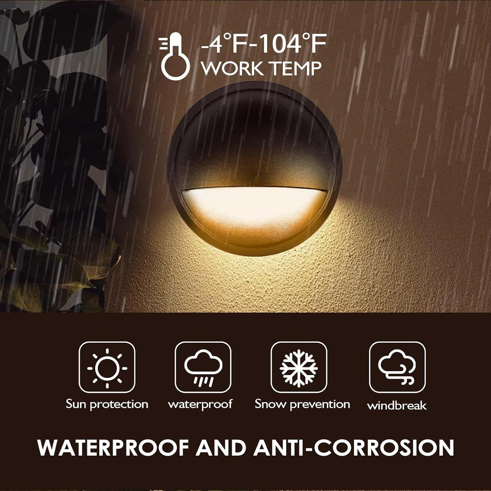 LED Low Voltage Deck Lights Outdoor Waterproof,6-Pack 3CCT Deck Lighting Fixt...